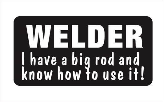 Funny Welder Hard Hat Sticker Helmet Tool Box Decal Label Big Rod Welding Decor