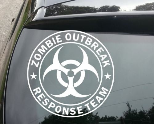 Zombie Outbreak Funny Novelty Car Window Bumper Vinyl Decal Sticker