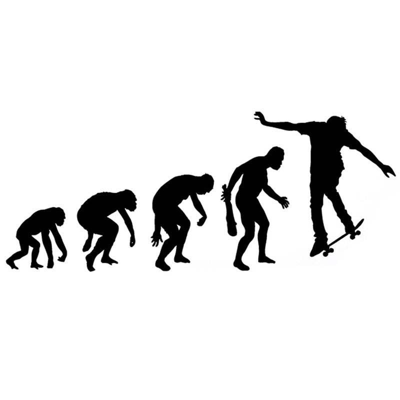 15.6cm*6.4cm Interesting Evolutionary Skateboard Extreme Sports Silhouette Vinyl Car Sticker Wall Sticker