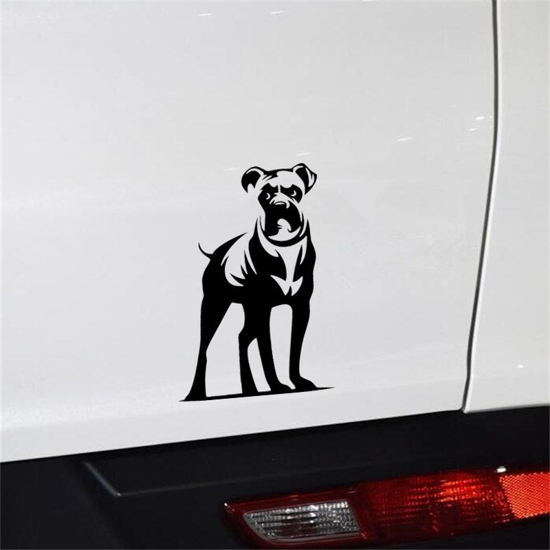 11.4CM*16.5CM Boxer Dogs Pet Vinyl Decal Cute Cartoon Animal Car Window Stickers 6 Colors