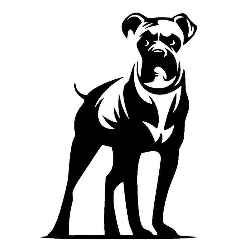 11.4CM*16.5CM Boxer Dogs Pet Vinyl Decal Cute Cartoon Animal Car Window Stickers 6 Colors