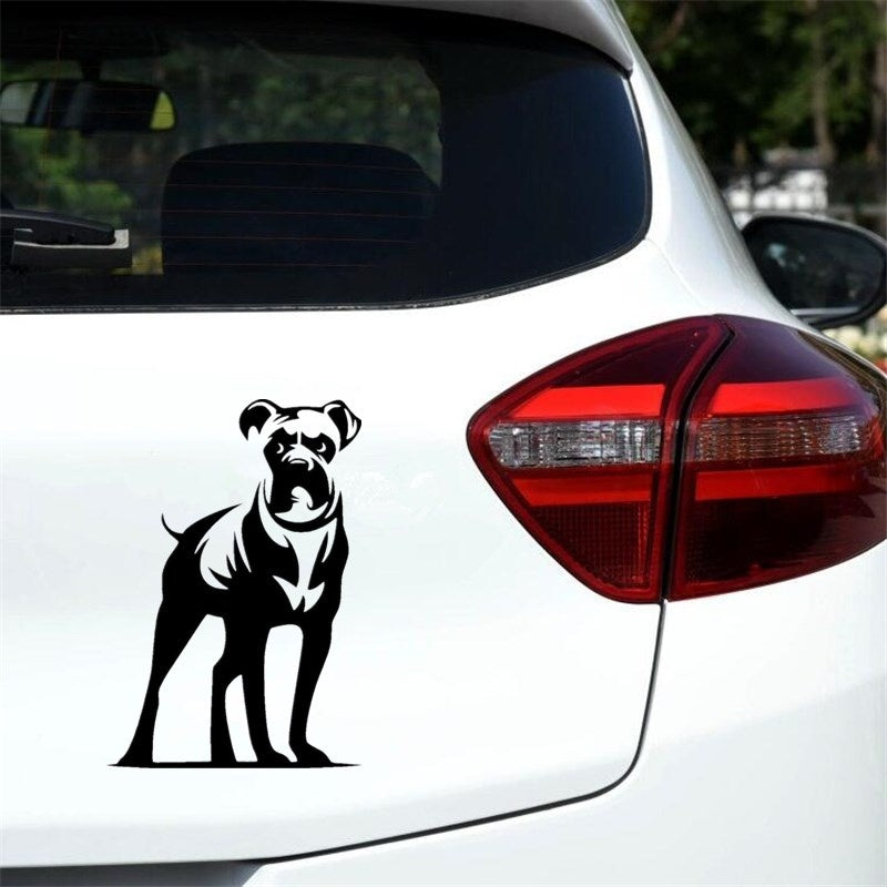 11.4CM*16.5CM Boxer Dogs Pet Vinyl Decal Cute Cartoon Animal Car Window Stickers 6 Colors