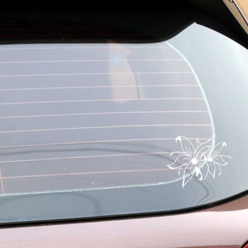 13.5CM*14.4CM Car Sticker Creative Decoration Hibiscus Vinyl Decal Window Wall Stickers 6 Colors