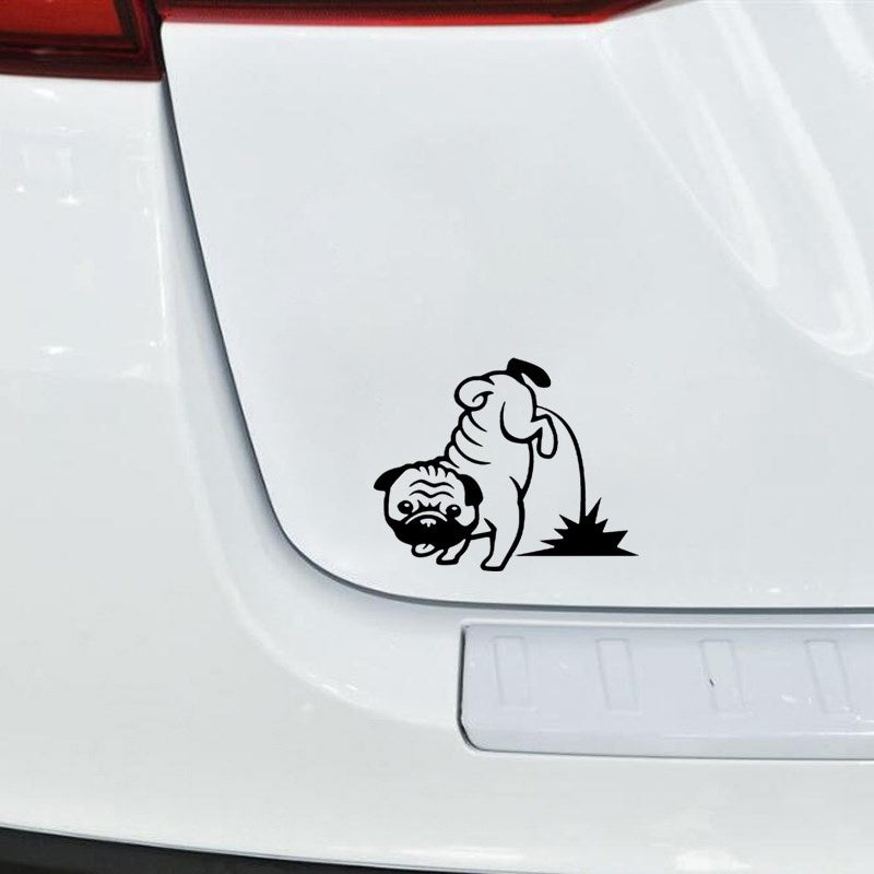 15cm*12.1cm Dog  Car Sticker and Decal Vinyl Animal Stickers Laptop Car Styling Decoration 6 Colors
