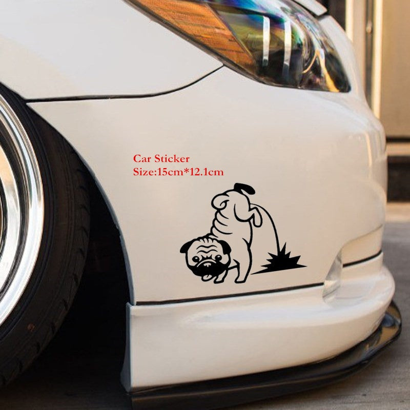 15cm*12.1cm Dog  Car Sticker and Decal Vinyl Animal Stickers Laptop Car Styling Decoration 6 Colors
