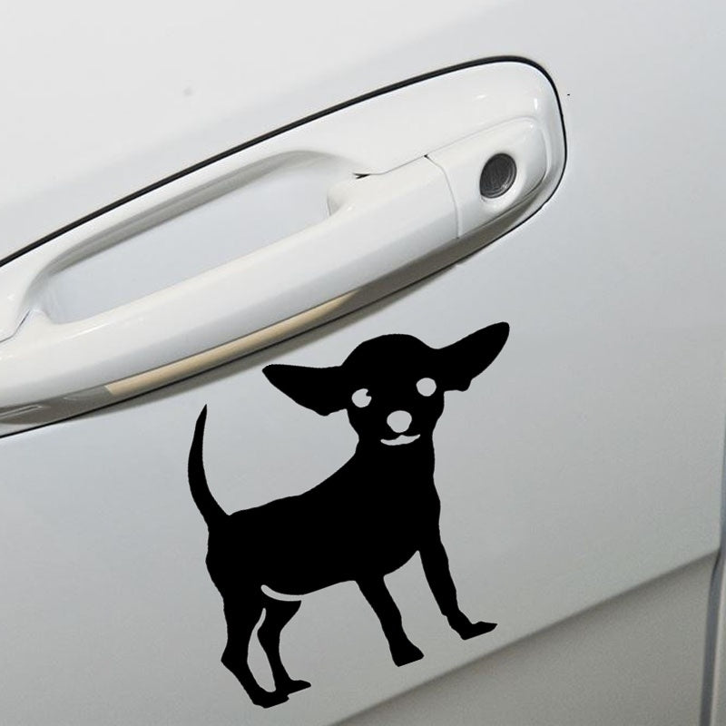 14cm*12cm Cute Chihuahua Dog Car Sticker Car Window Stickers Decor Vinyl Decal Laptop sticker