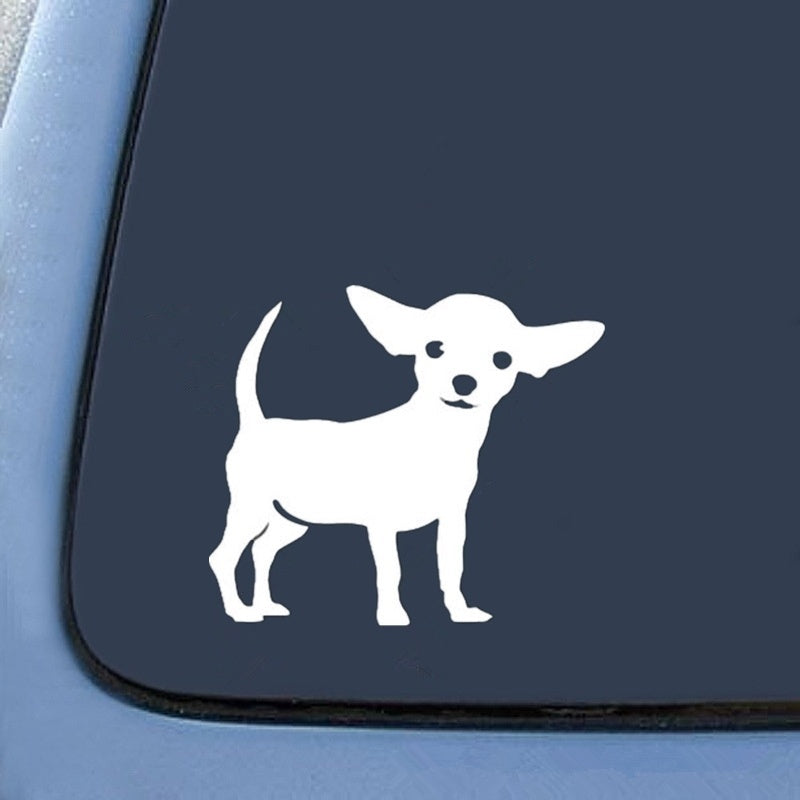 14cm*12cm Cute Chihuahua Dog Car Sticker Car Window Stickers Decor Vinyl Decal Laptop sticker