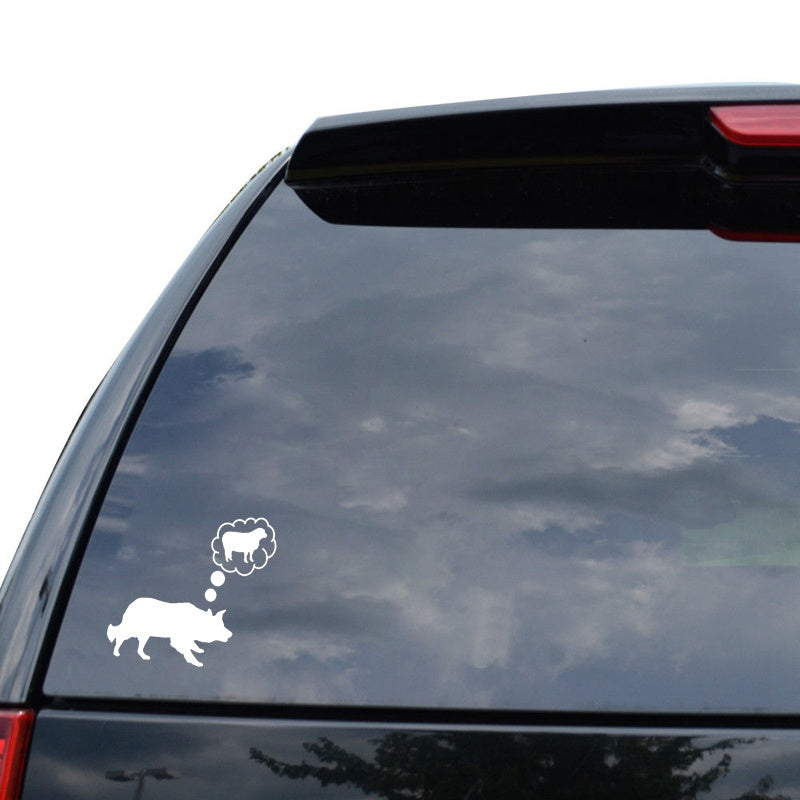 14.4cm*12.7cm Funny Border Collie Sheep Animal Cool Vinyl Car Sticker Fashion Car Window Stickers