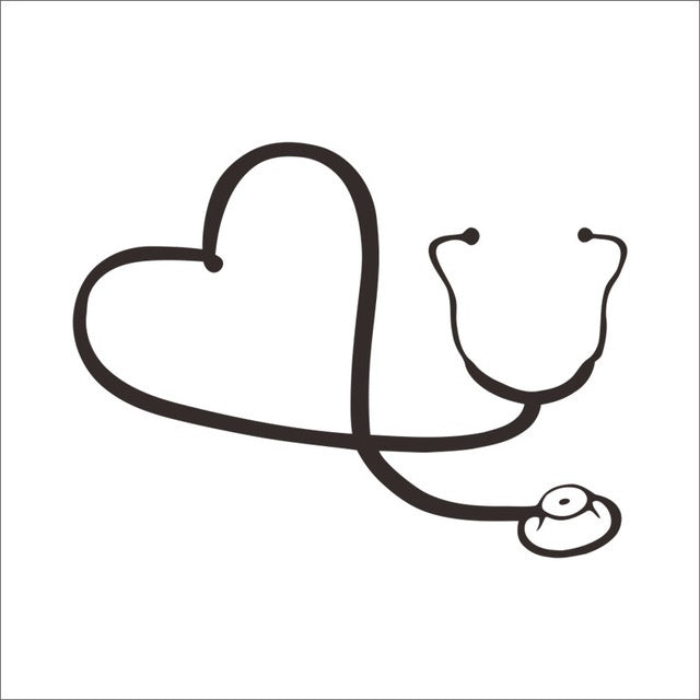 Heart Stethoscope Sticker Car Laptop Wall Vinyl Decal