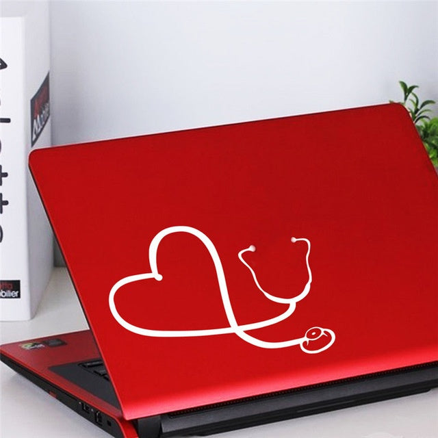 Heart Stethoscope Sticker Car Laptop Wall Vinyl Decal
