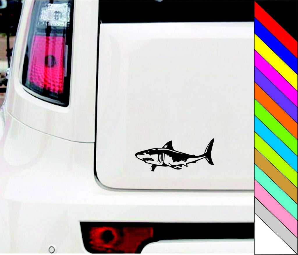 SHARK Vinyl Decal Car Window Wall Laptop Bumper Sticker Fish Car Decoration Waterproof