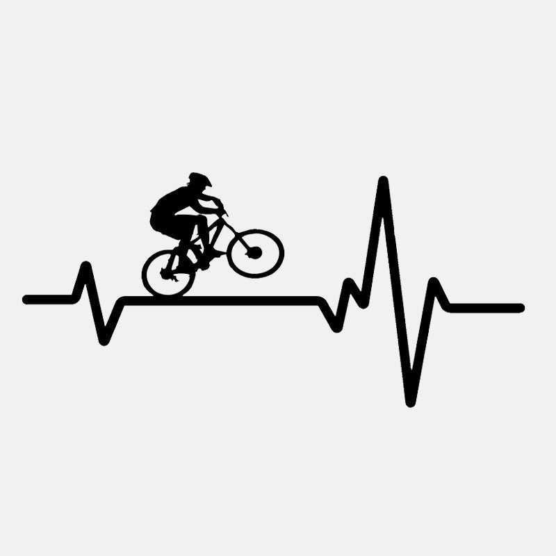 16.9cm*7.9cm Cycling Mountain Bike Helmet Heartbeat Decal Vinyl Car Sticker Laptop Home Decor 6 Colors