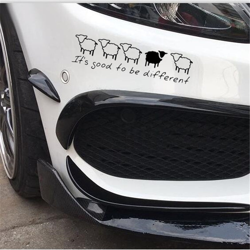 20cm*5.2cm \It's Good To Be Different\ Sheep Design Vinyl Car Sticker Funny Cartoon Animal Car Decal