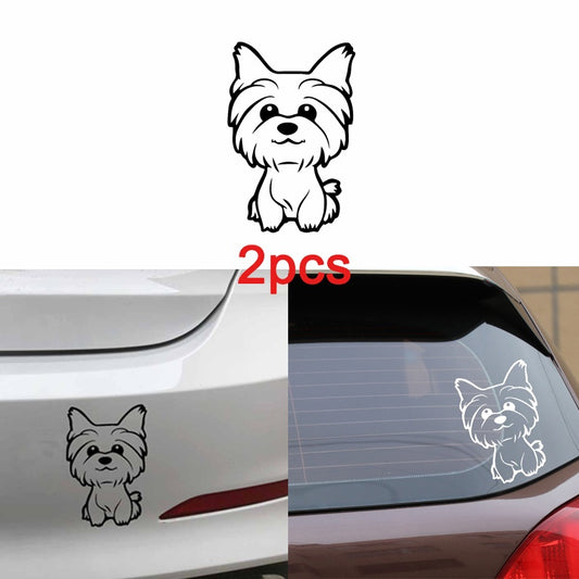 2PCS Yorkie Yorkshire Terrier Decal Cute Fun Dog Car Window Vinyl Car Sticker
