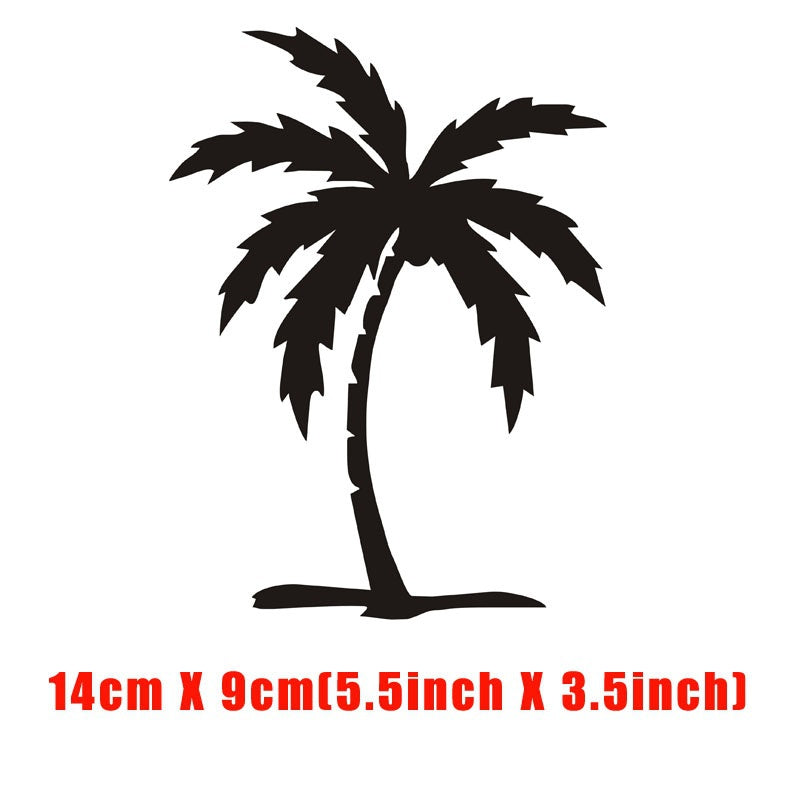 Ocean Beach Palm Tree Car Stickers