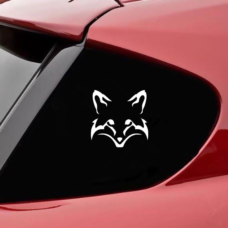 14cm*14cm Cute Fox Face Head Funny Car Truck Vinyl Car Sticker Window Bumper Animal Decal