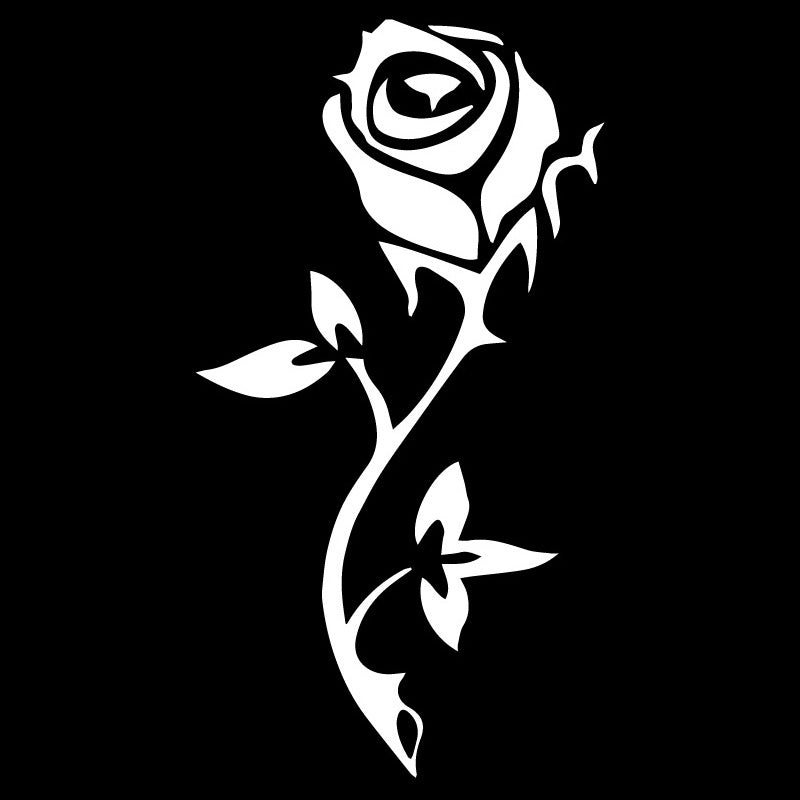 8.5cm*17.6cm Rose Pattern Car Sticker Fashion Car Window Decal Home Decoration Waterproof Vinyl Stickers