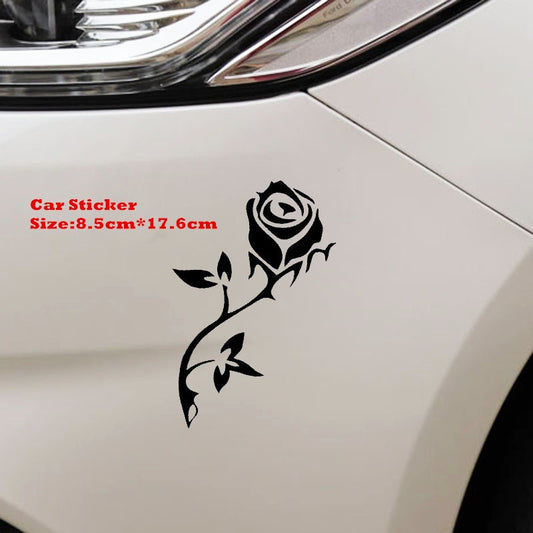 8.5cm*17.6cm Rose Pattern Car Sticker Fashion Car Window Decal Home Decoration Waterproof Vinyl Stickers