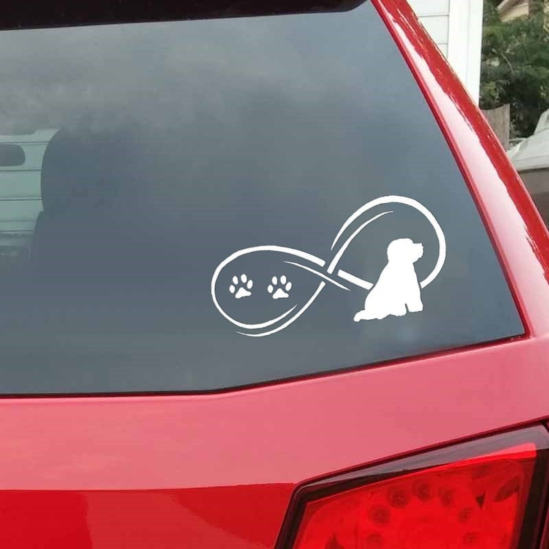 17.8CM*9CM Bichon Frise Dog Vinyl Decal Endearing Car Stickers Car Styling Bumper Decoration 6 Colors