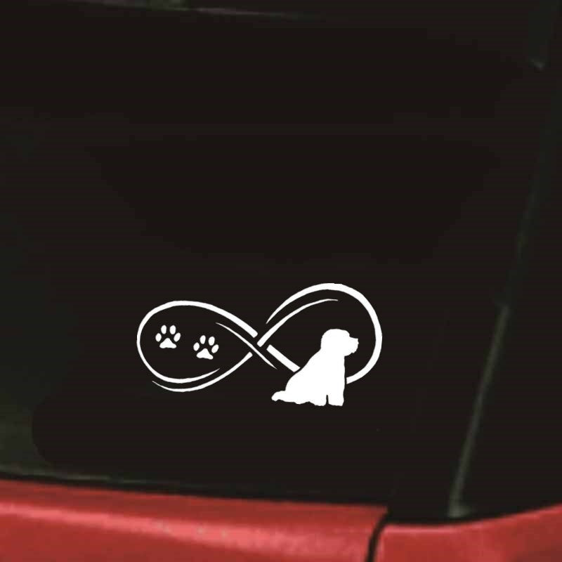 17.8CM*9CM Bichon Frise Dog Vinyl Decal Endearing Car Stickers Car Styling Bumper Decoration 6 Colors
