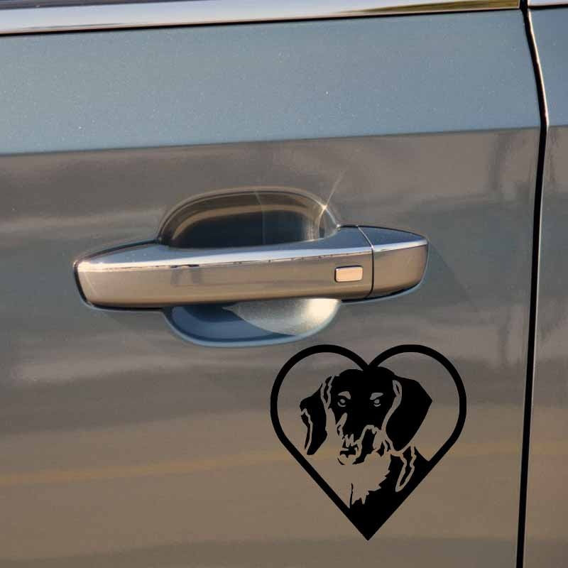15CM*15CM Love Shape Dog Vinyl Car Sticker Bumper Car Body Decal  6 Colors