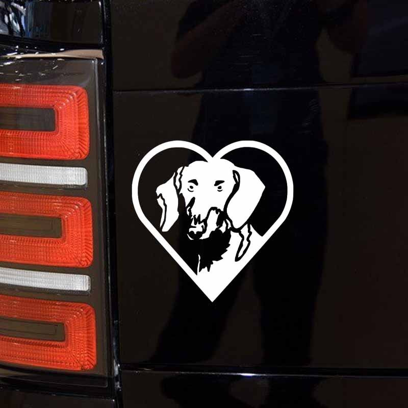 15CM*15CM Love Shape Dog Vinyl Car Sticker Bumper Car Body Decal  6 Colors