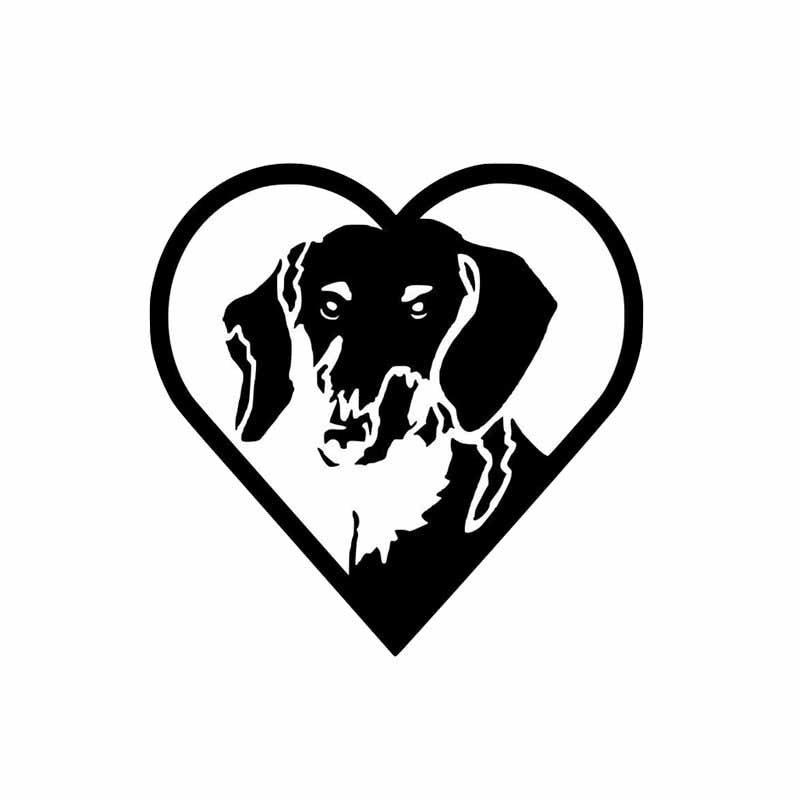 15CM*15CM Love Shape Dog Vinyl Car Sticker Bumper Car Body Decal  6 Colors