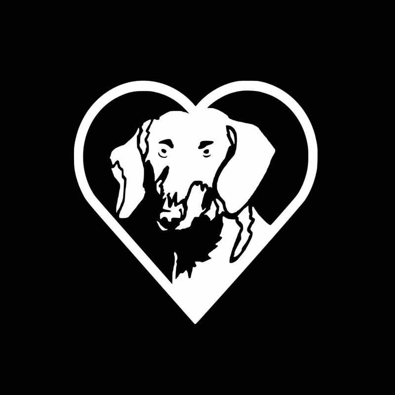 15CM*15CM Love Shape Dog Vinyl Car Sticker Bumper Car Body Decal  6 Colors