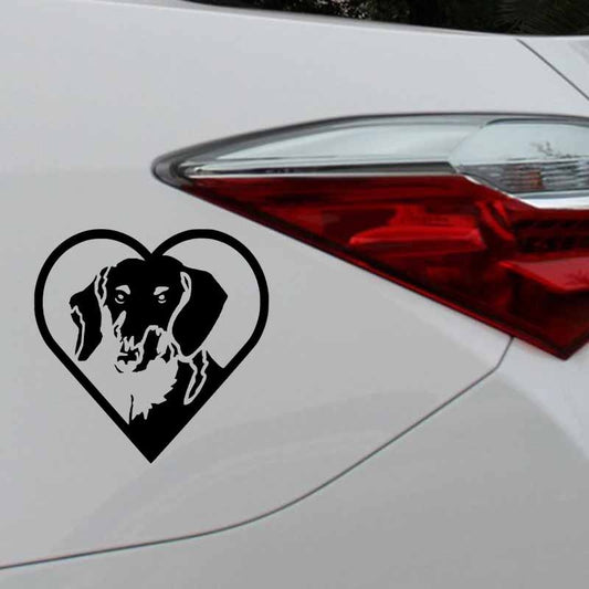 15CM*15CM Love Shape Dog Vinyl Car Sticker Bumper Car Body Decal  6 Colors
