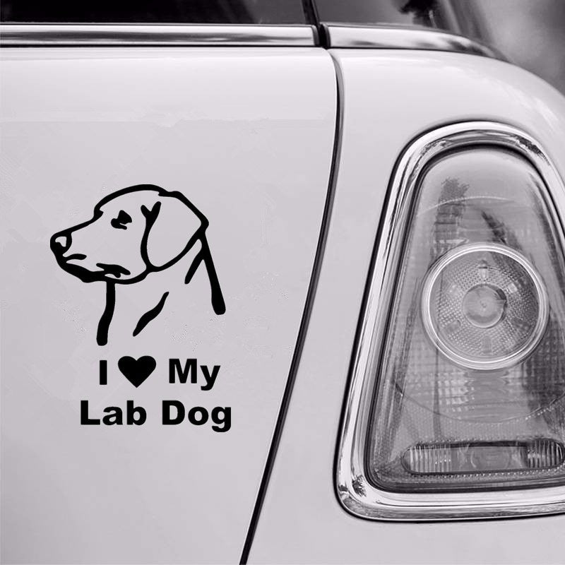 15cm*11.1cm I Love My Lab Dog Funny Car Sticker Vinyl Decal Car Styling Home Decoration Laptop Stickers