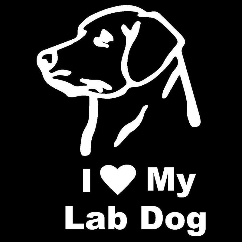 15cm*11.1cm I Love My Lab Dog Funny Car Sticker Vinyl Decal Car Styling Home Decoration Laptop Stickers