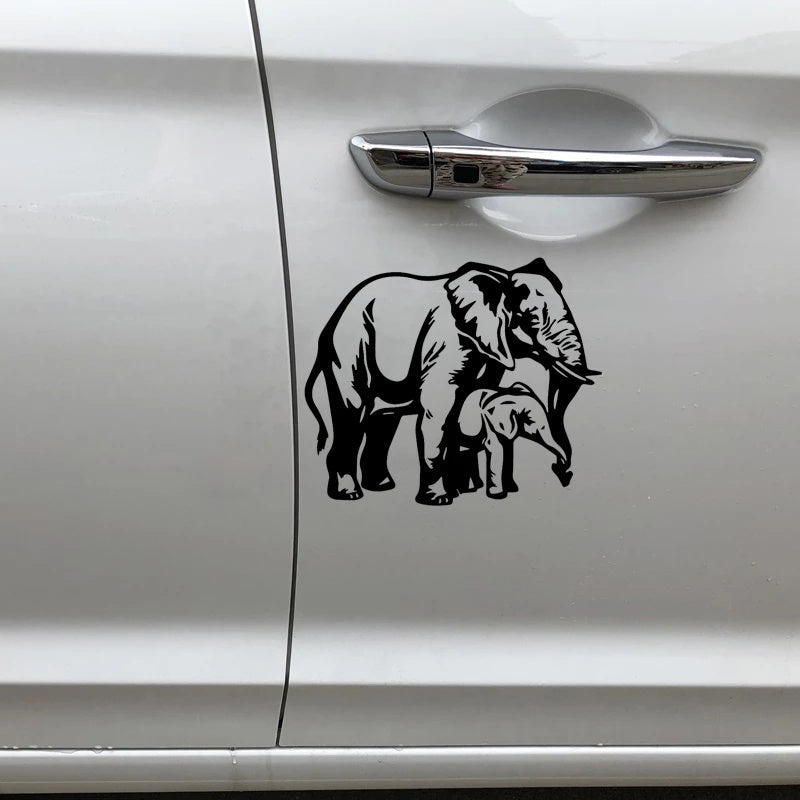 18.1cm*15.2cm Cute Animal Car Sticker Elephant Car Door Window Decoration Vinyl Decal