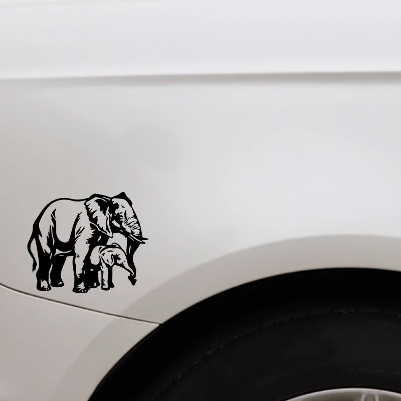 18.1cm*15.2cm Cute Animal Car Sticker Elephant Car Door Window Decoration Vinyl Decal