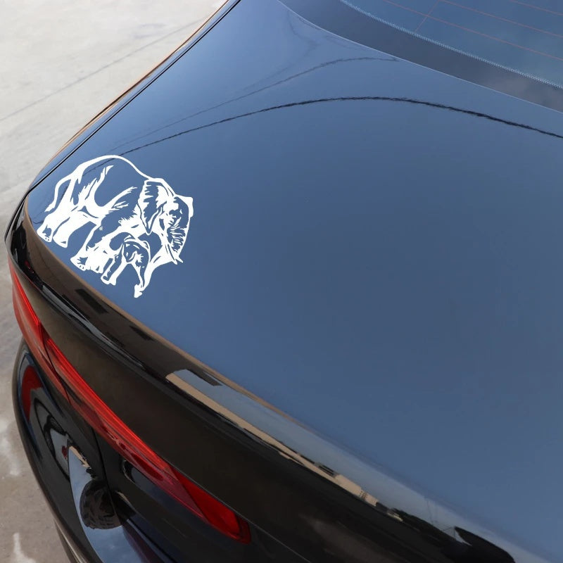 18.1cm*15.2cm Cute Animal Car Sticker Elephant Car Door Window Decoration Vinyl Decal