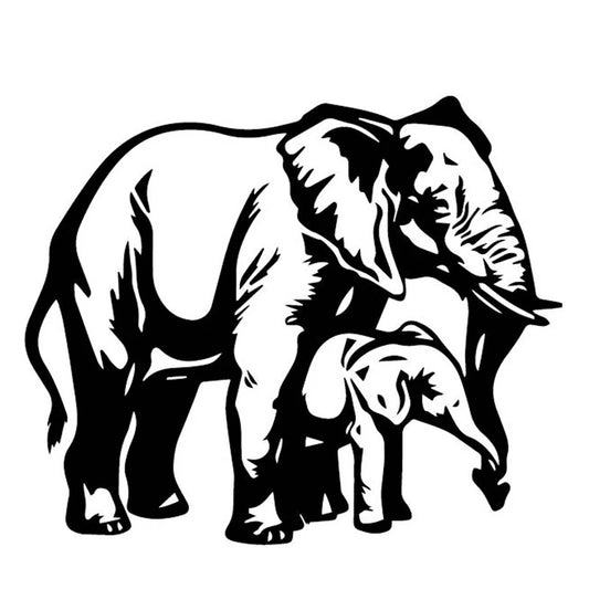 18.1cm*15.2cm Cute Animal Car Sticker Elephant Car Door Window Decoration Vinyl Decal