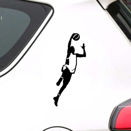 7.1CM*15.8CM Fashion Basketball Pattern Car Stickers Vinyl Silhouette Accessories Decor 6 Colors