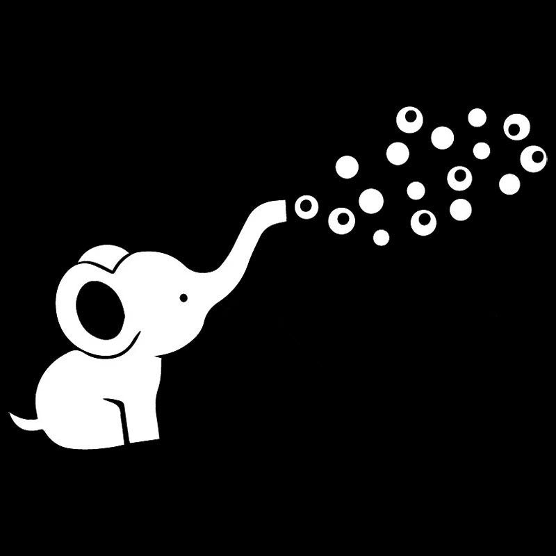 16cm*10.4cm Elephant Funny Car Sticker Personality Animal Car Window Decal Home Decoration Waterproof Vinyl Stickers