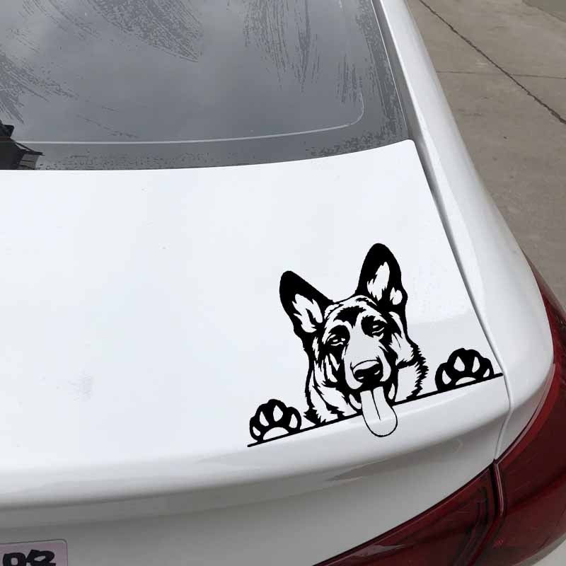 15.5cm*11cm Modern Art Funny Animal Vinyl Car Sticker German Shepherd Dog Decal Laptop Home Decor 6 Colors