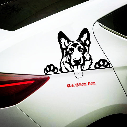 15.5cm*11cm Modern Art Funny Animal Vinyl Car Sticker German Shepherd Dog Decal Laptop Home Decor 6 Colors