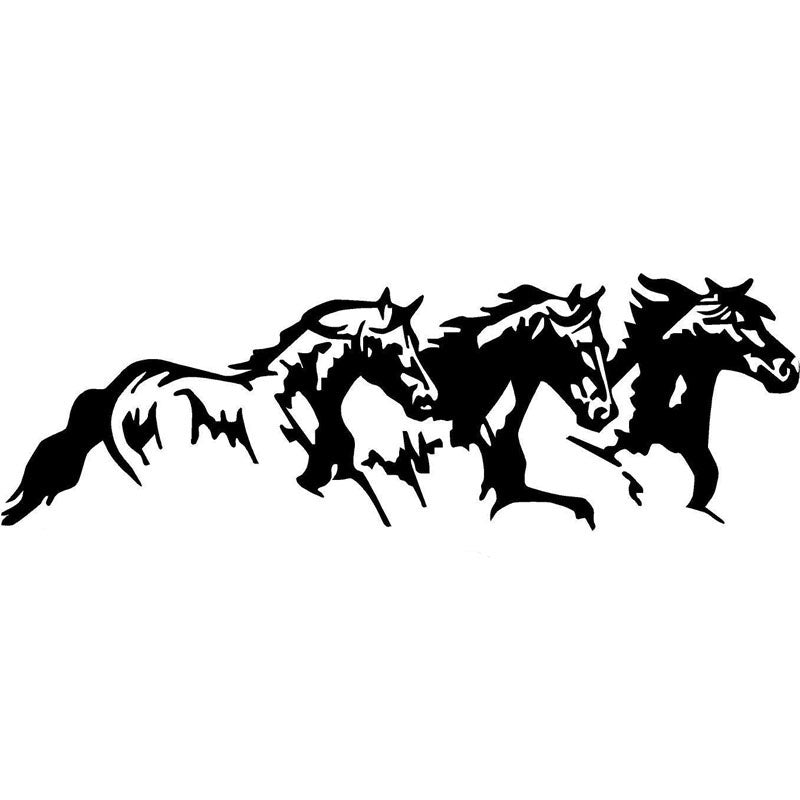 25cm*8.1cm 3 Running Horses Fashion Vinyl Decal Car Sticker Car Accessories 6 Colors