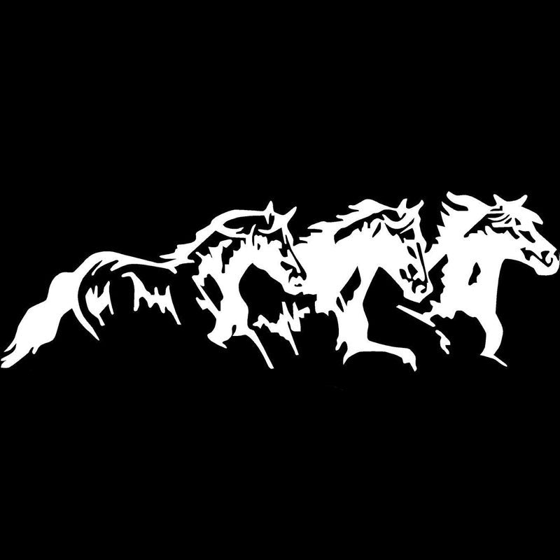 25cm*8.1cm 3 Running Horses Fashion Vinyl Decal Car Sticker Car Accessories 6 Colors