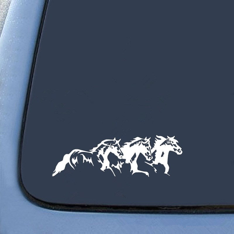 25cm*8.1cm 3 Running Horses Fashion Vinyl Decal Car Sticker Car Accessories 6 Colors