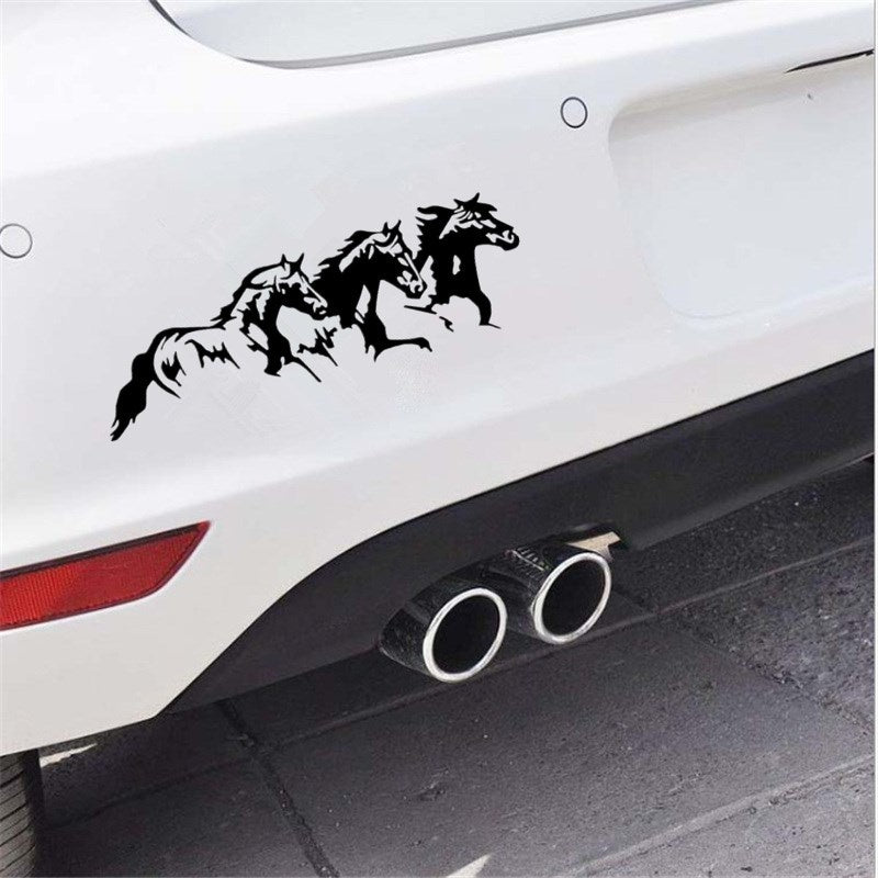 25cm*8.1cm 3 Running Horses Fashion Vinyl Decal Car Sticker Car Accessories 6 Colors