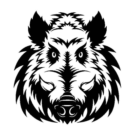 15cm*14.2cm A Ferocious Wild Boar Head Vinyl Car Sticker Decals Car Body Window Door Decoration 6 Colors