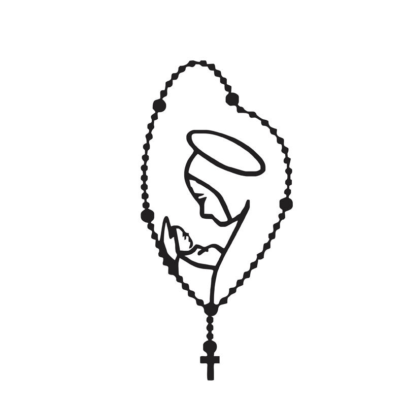 Angel Family Cars Stickers Rosary Saint Mary Fatima Virgin Car Interior Sticker