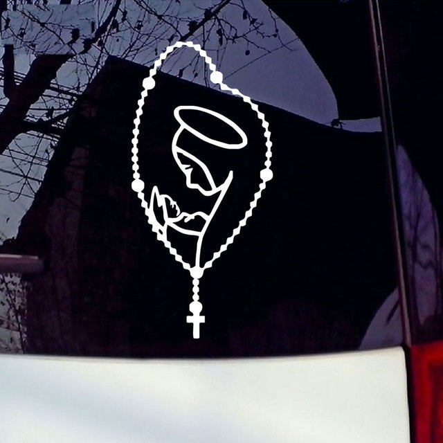 Angel Family Cars Stickers Rosary Saint Mary Fatima Virgin Car Interior Sticker