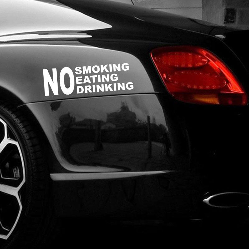 18.7CM*5.8CM Fashion NO SMOKING EATING DRINKIN Vinyl Car Sticker Decoration Decals 6 Colors