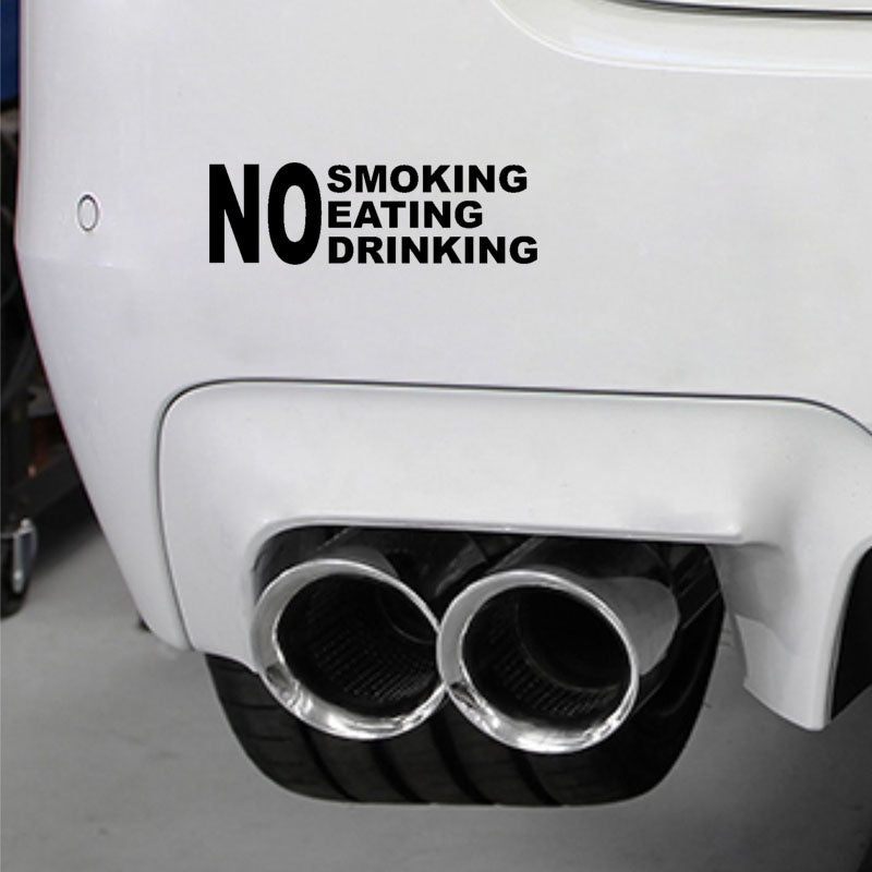 18.7CM*5.8CM Fashion NO SMOKING EATING DRINKIN Vinyl Car Sticker Decoration Decals 6 Colors