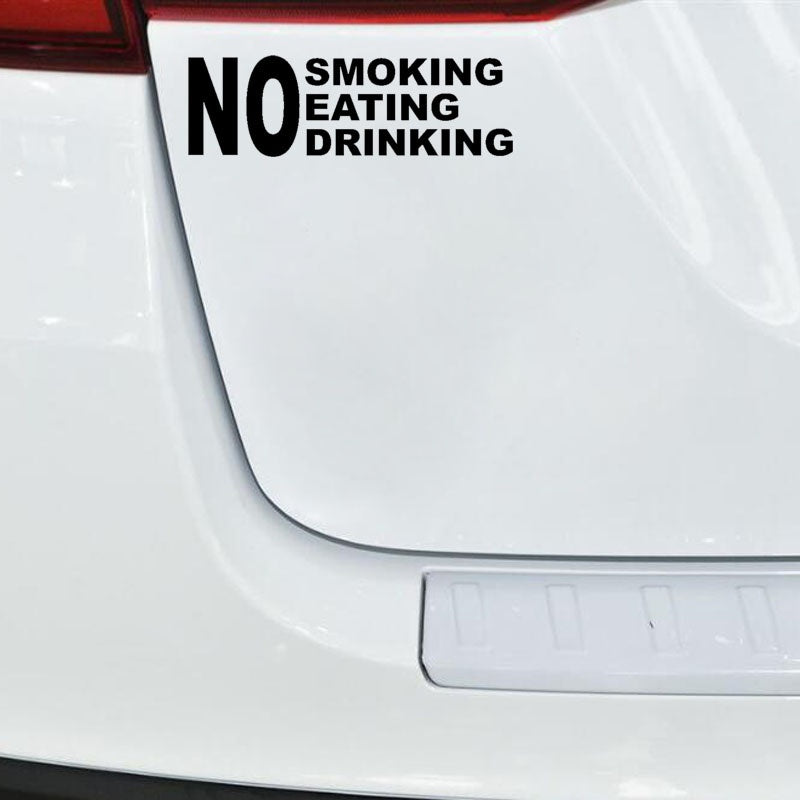 18.7CM*5.8CM Fashion NO SMOKING EATING DRINKIN Vinyl Car Sticker Decoration Decals 6 Colors