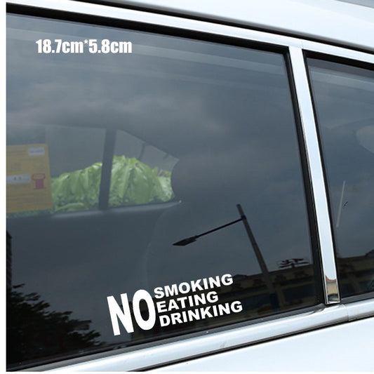 18.7CM*5.8CM Fashion NO SMOKING EATING DRINKIN Vinyl Car Sticker Decoration Decals 6 Colors